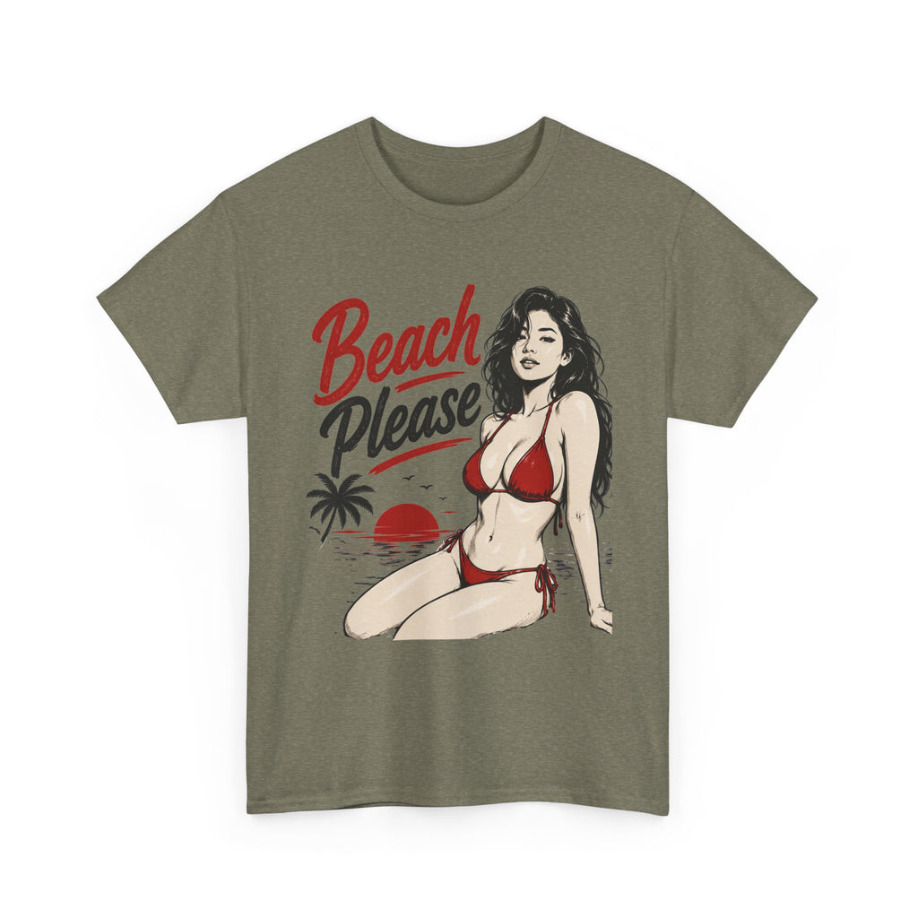 Beach Please bikini pinup Tee | Retro pin-up girl Tee Shirt
