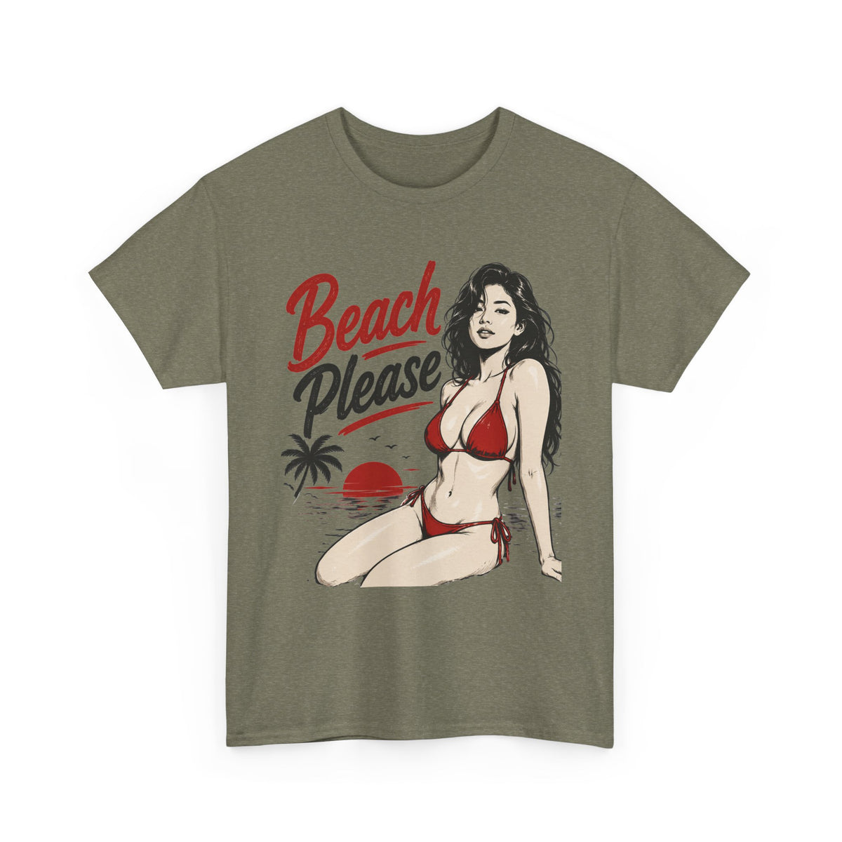 Beach Please bikini pinup Tee | Retro pin-up girl Tee Shirt
