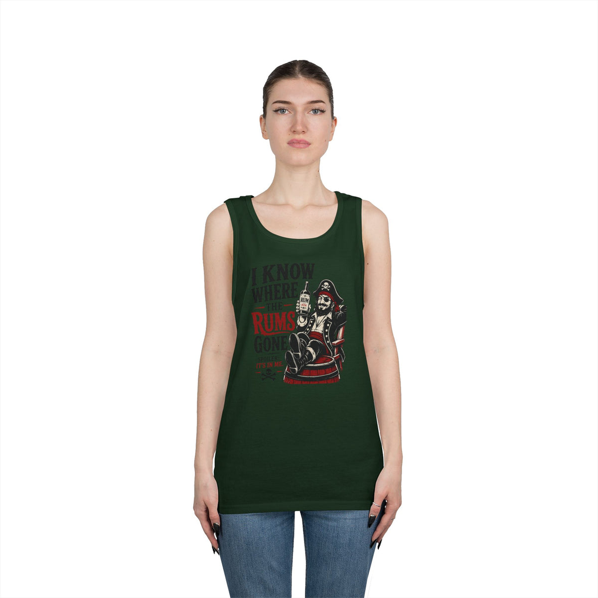 I Know Where The Rum's Gone Pirate Skeleton Tank Top | Rum Funny Nautical Tank Top