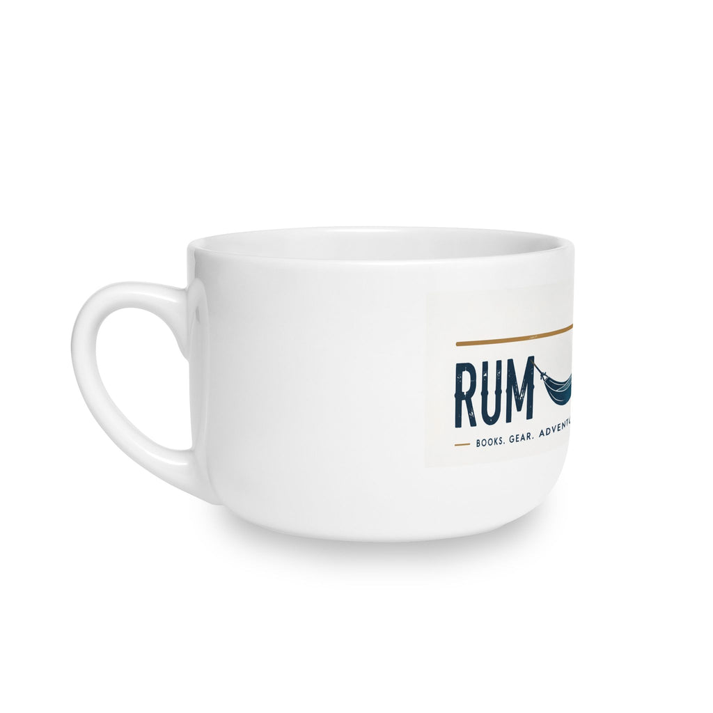 Rum Line 25oz Ceramic Latte Mug — Tropical Palm & Hammock Coffee Cup