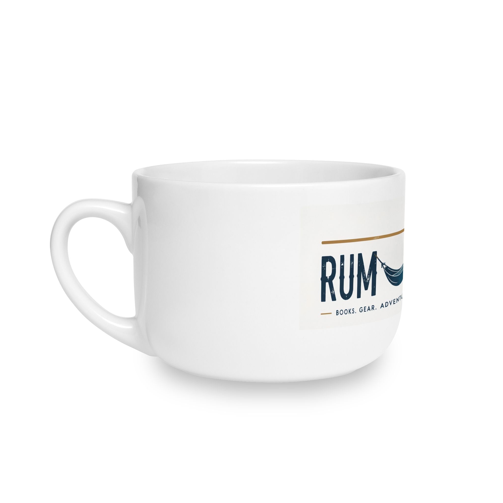 Rum Line 25oz Ceramic Latte Mug — Tropical Palm & Hammock Coffee Cup