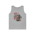 Yes I Am A Flight Risk Skull Rider Tank Top | Biker Skull Barrel Design Tank Top