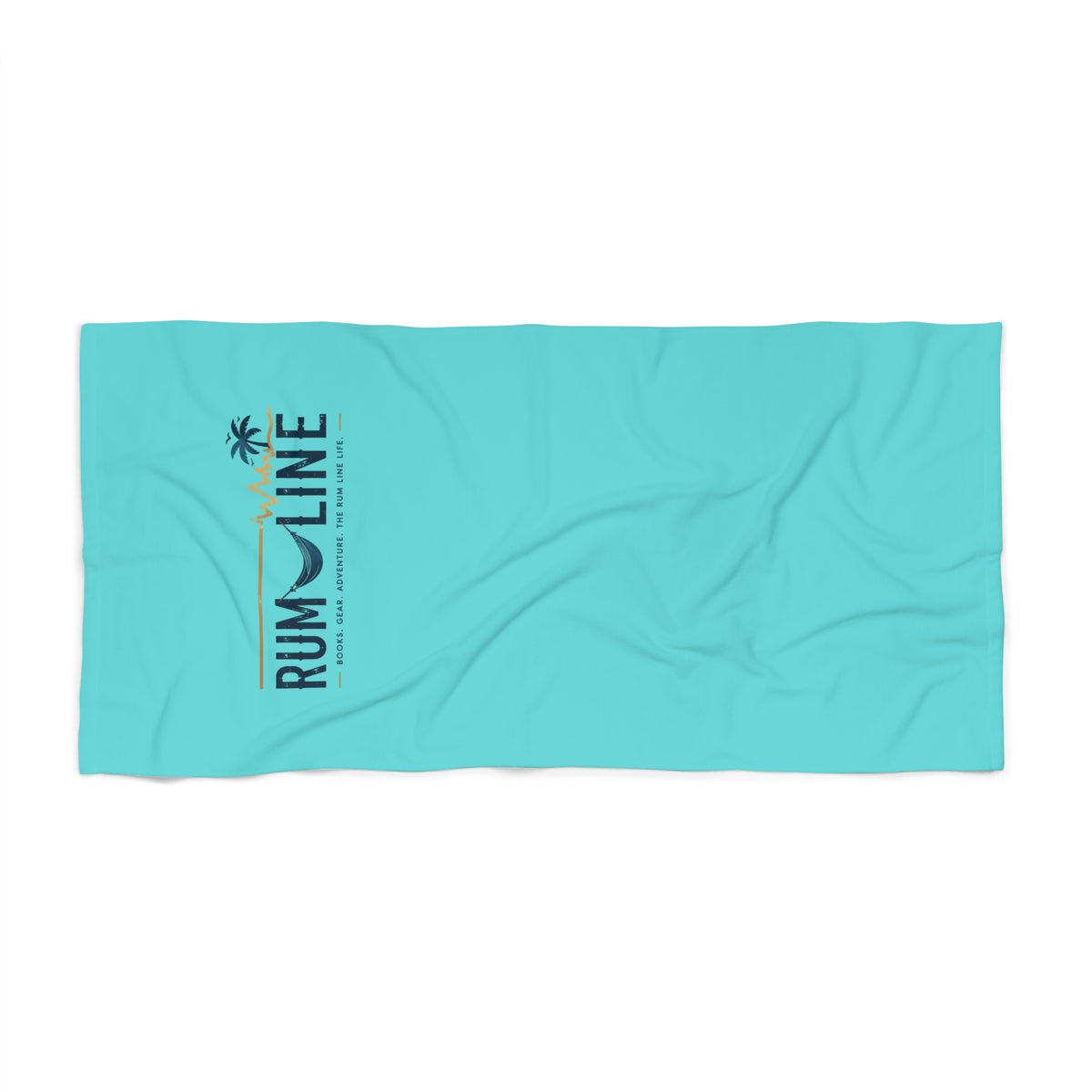 Turquoise 'Rum Line' Beach Towel – Tropical Palm Logo Beach & Pool Towel