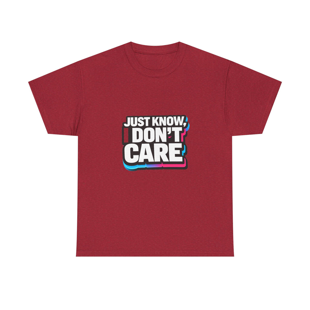 Just Know I Don't Care T-Shirt | Text Graphic Tee, Attitude Statement