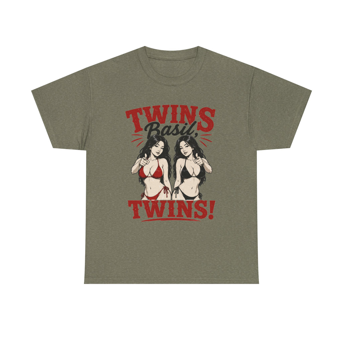 Twins Bikini Pinup Tee | Retro Pinup Twins Graphic T-Shirt