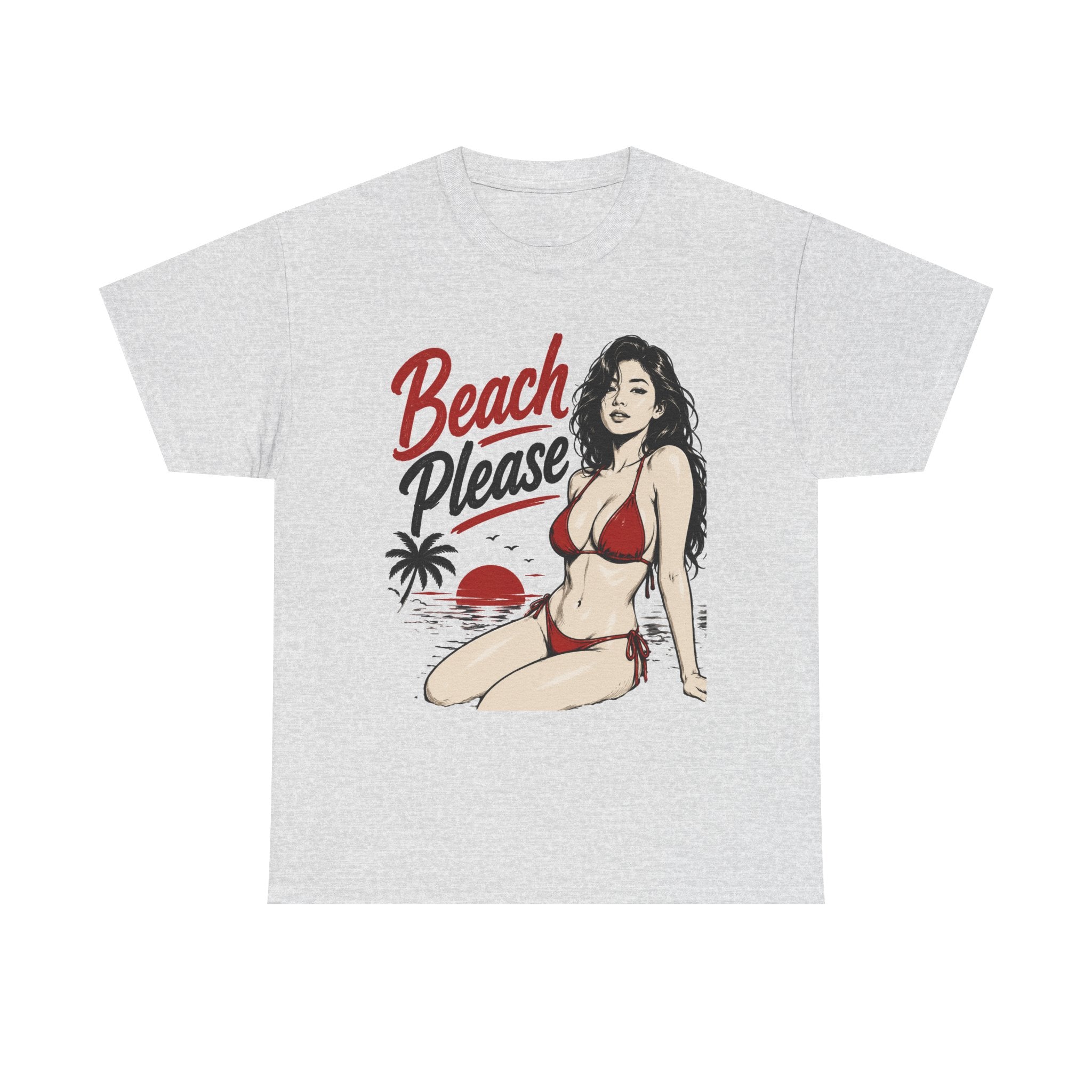 Beach Please bikini pinup Tee | Retro pin-up girl Tee Shirt