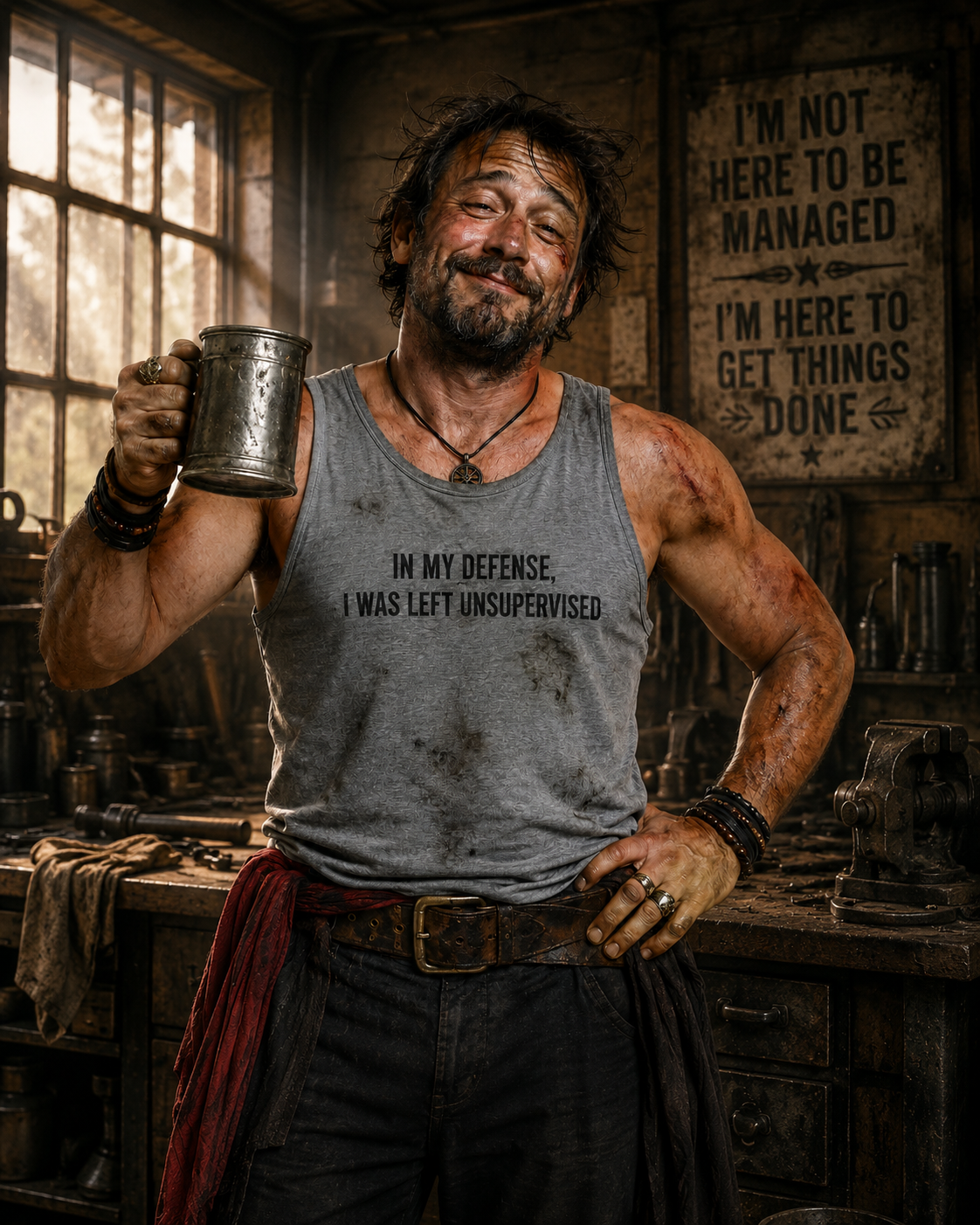 In My Defense I Was Left Unsupervised Tank Top | Funny Quote Casual Tank Top