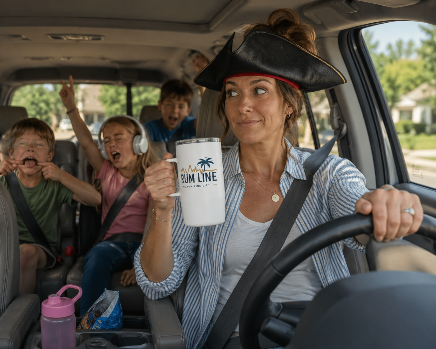 Rum-Line Insulated Coffee Mug – Adventure Hammock Design, 10oz Travel Tumbler